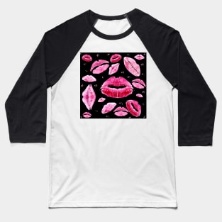 Kisses All Over (Black) Baseball T-Shirt